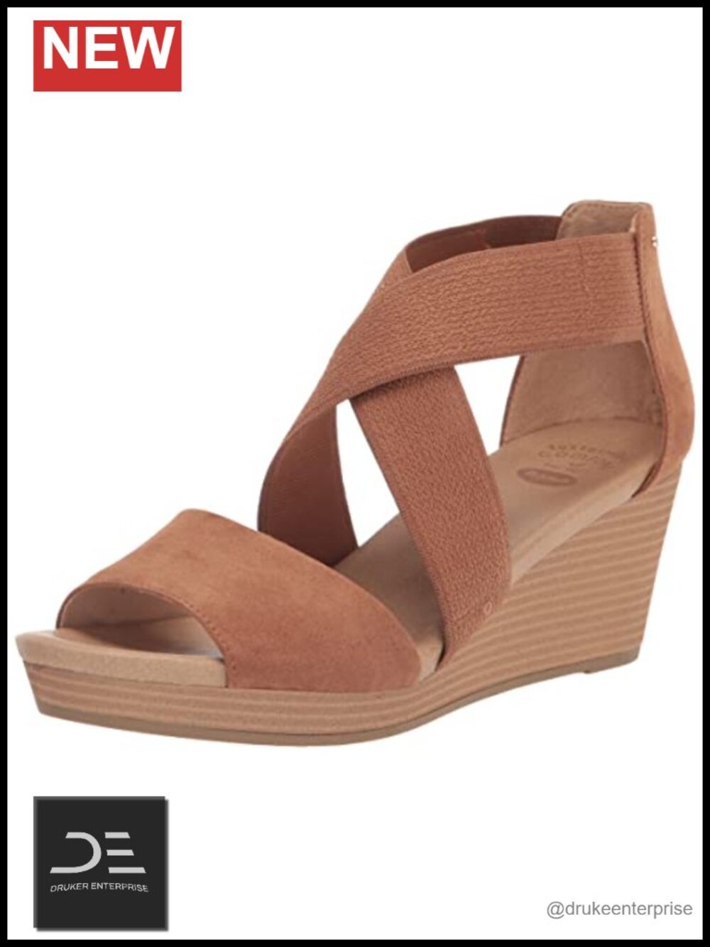 Dr. Scholl's Women's Barton Band Wedge Sandals Faux Leather Strappy